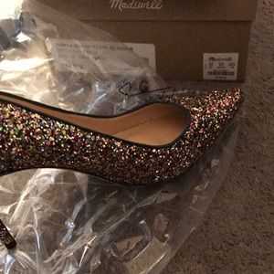 Blue green glitter pumps never worn
